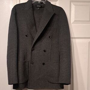 Express Charcoal Double-Breasted Jacket
